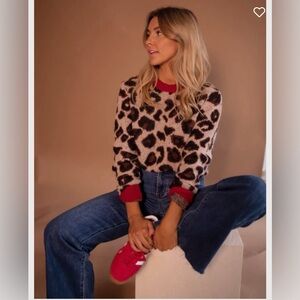 Leopard and Red Riley Sweater NWT